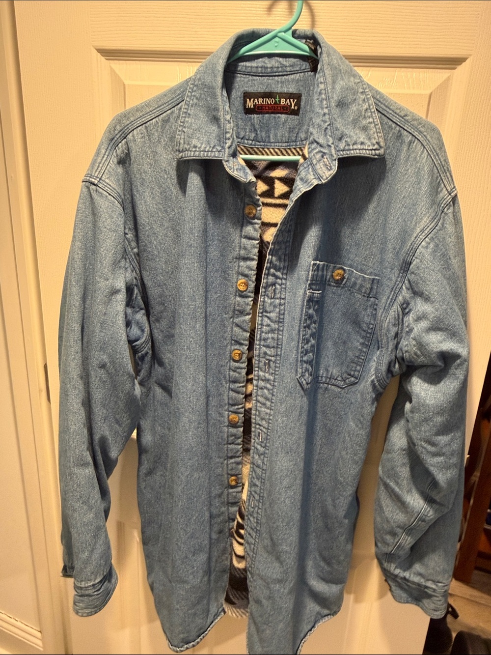 Men's Light Blue Denim Button-Down Shirt